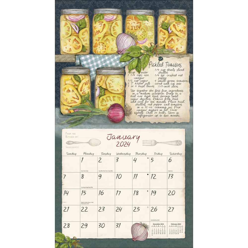 Lang Wall Calendar 2024 American Kitchen Nextra Dianella