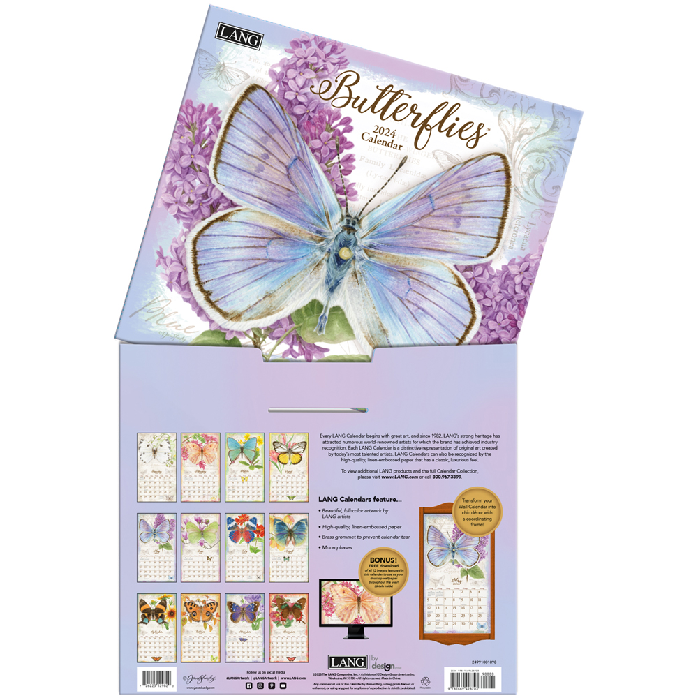 Lang Wall Calendar 2024 Butterflies Nextra Dianella