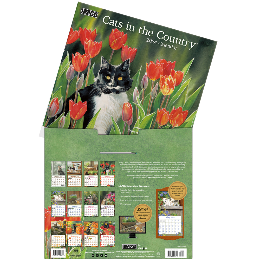 Lang Wall Calendar 2024 Cats in the Country Nextra Dianella