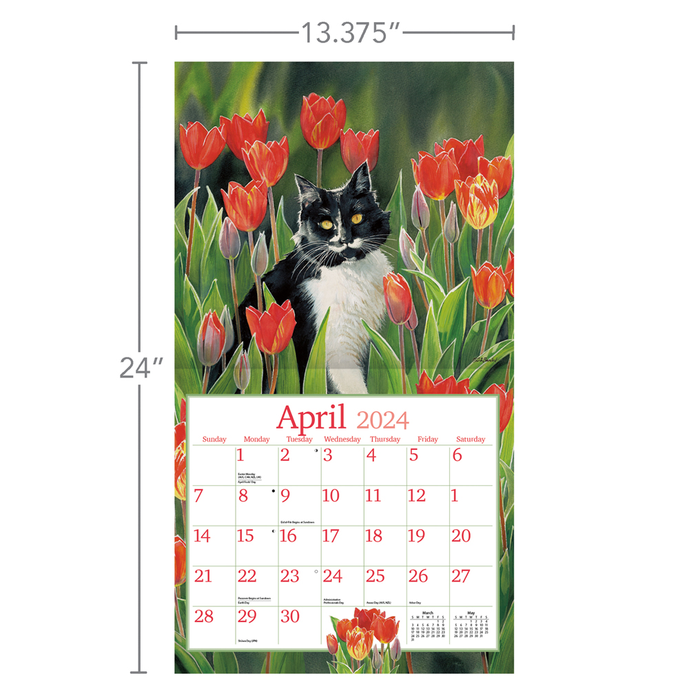 Lang Wall Calendar 2024 Cats in the Country Nextra Dianella