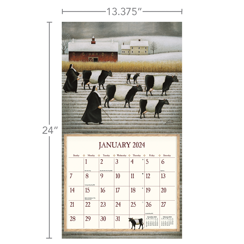 Lang Wall Calendar 2024 Cows Cows Cows | Nextra Dianella