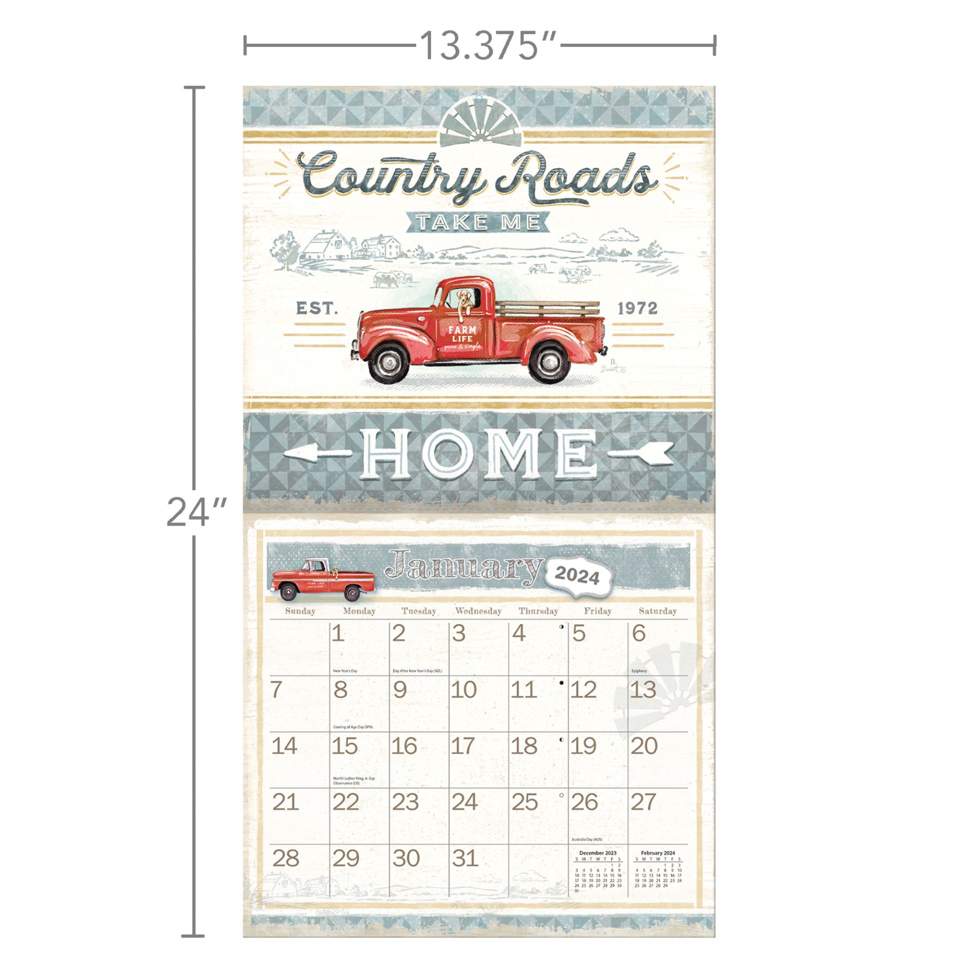 Lang Wall Calendar 2024 Farmhouse Nextra Dianella