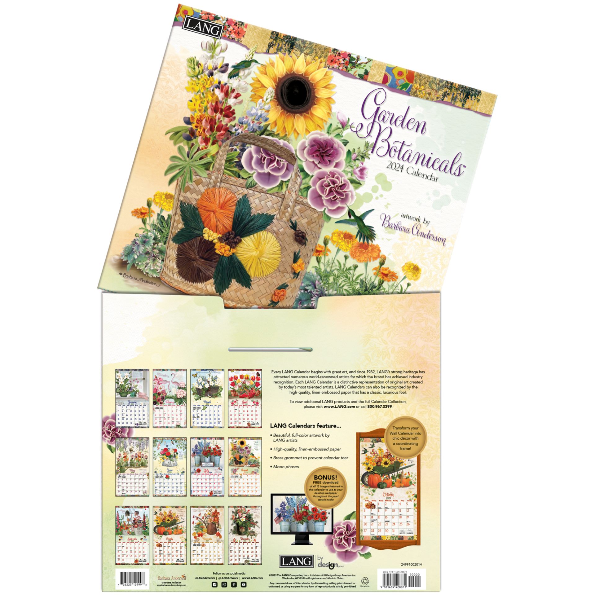 Lang Wall Calendar 2024 Garden Botanicals | Nextra Dianella