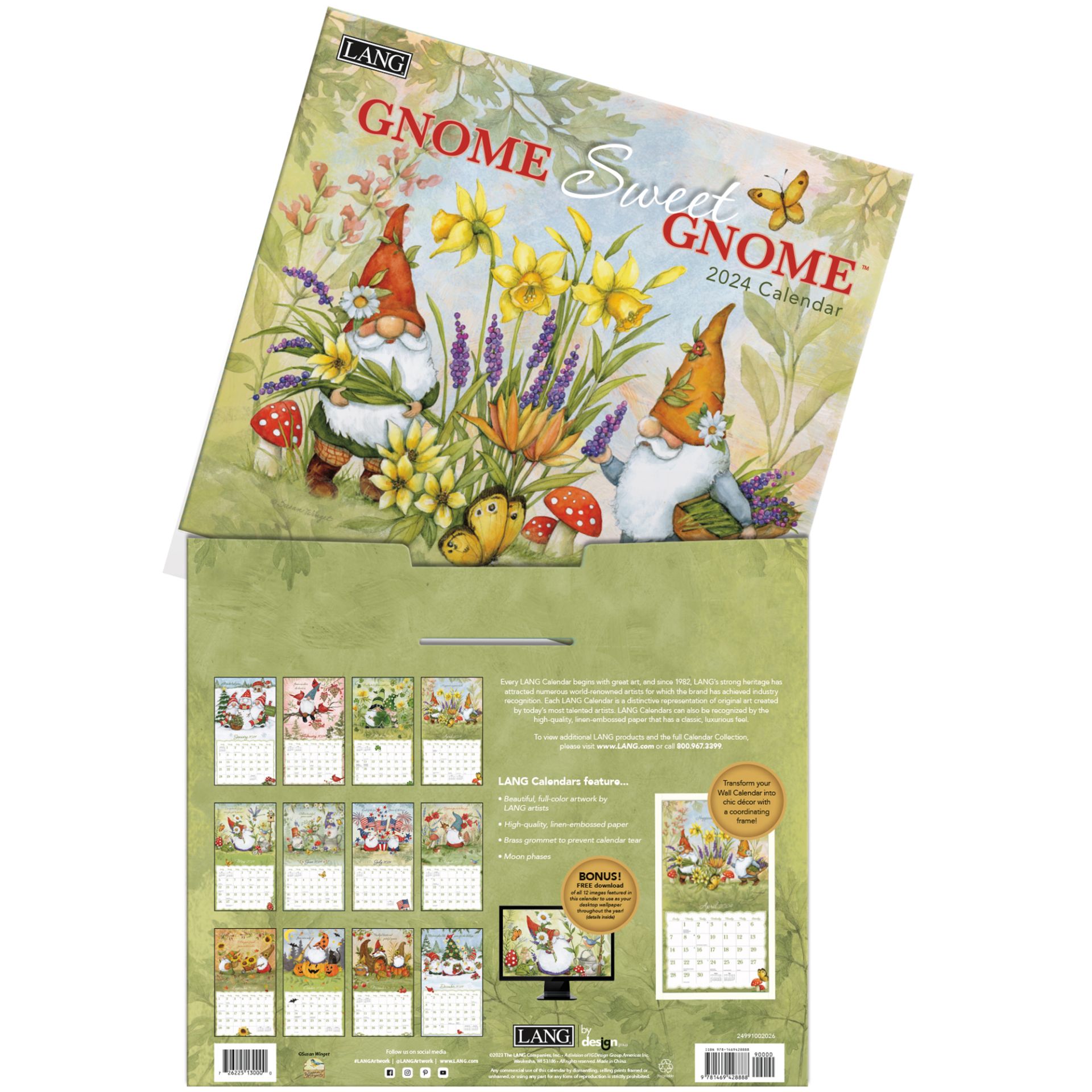 Lang Wall Calendar 2025 Gnome Sweet Gnome Nextra Dianella