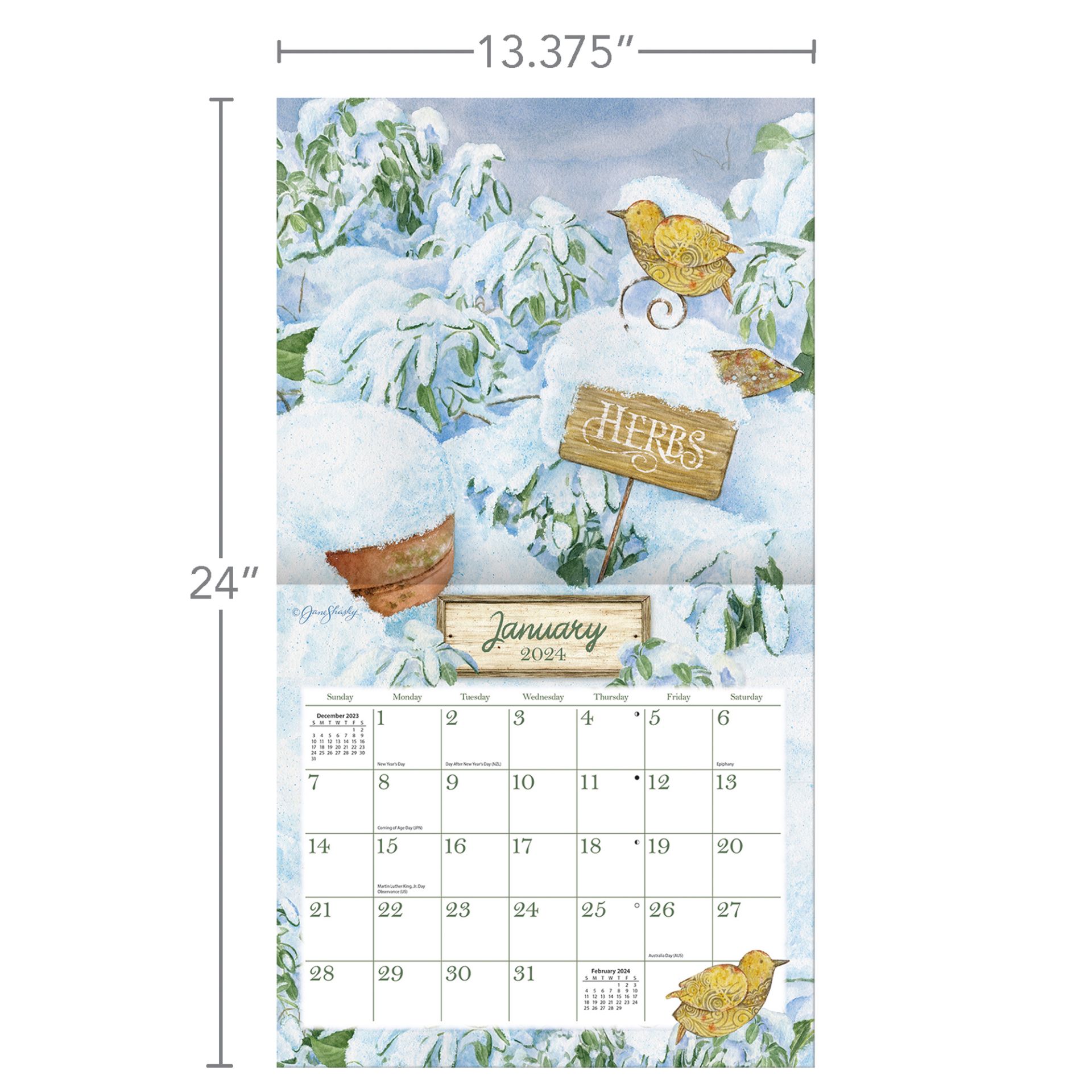 Lang Wall Calendar 2024 Herb Garden | Nextra Dianella