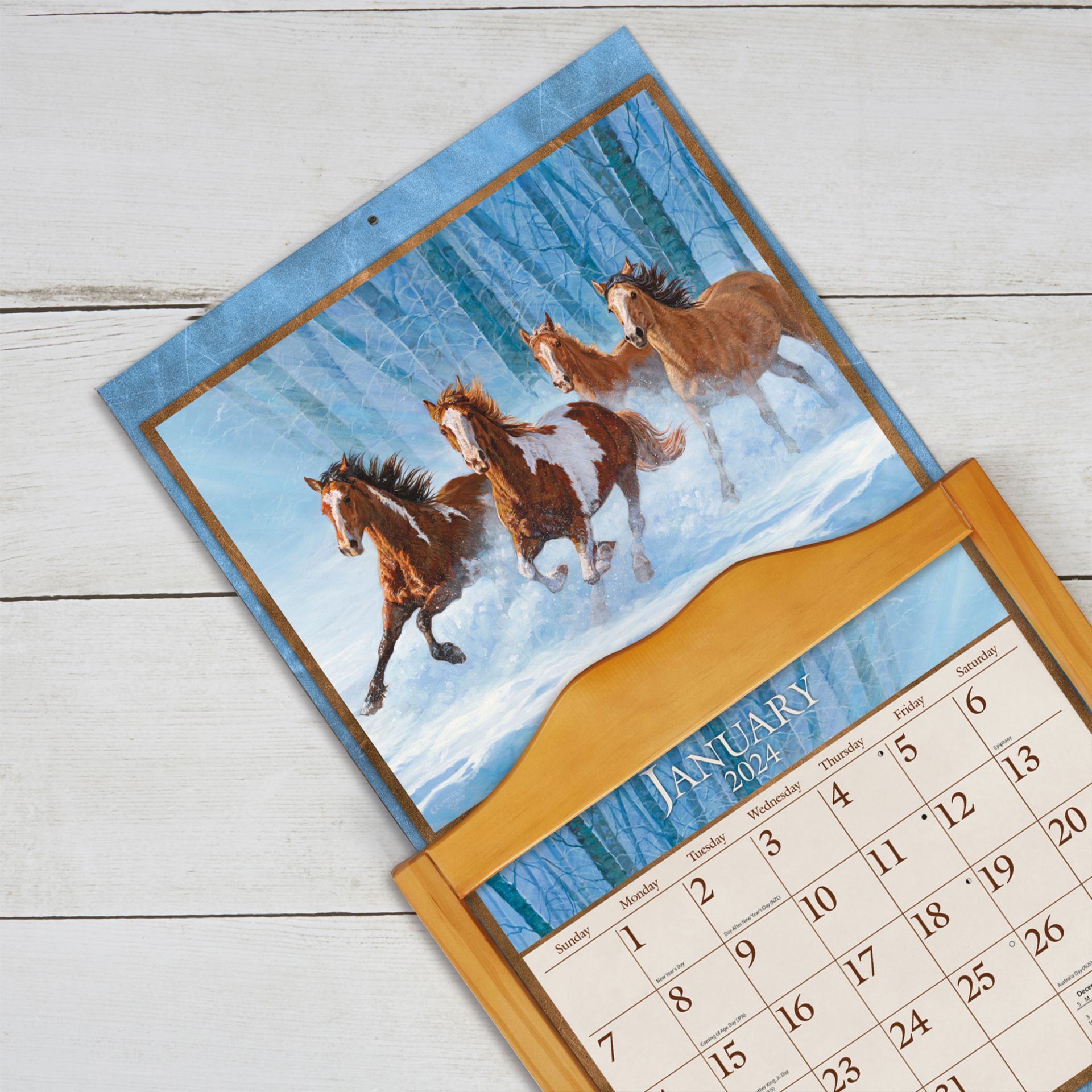 Lang Wall Calendar 2024 Horses in the Mist Nextra Dianella