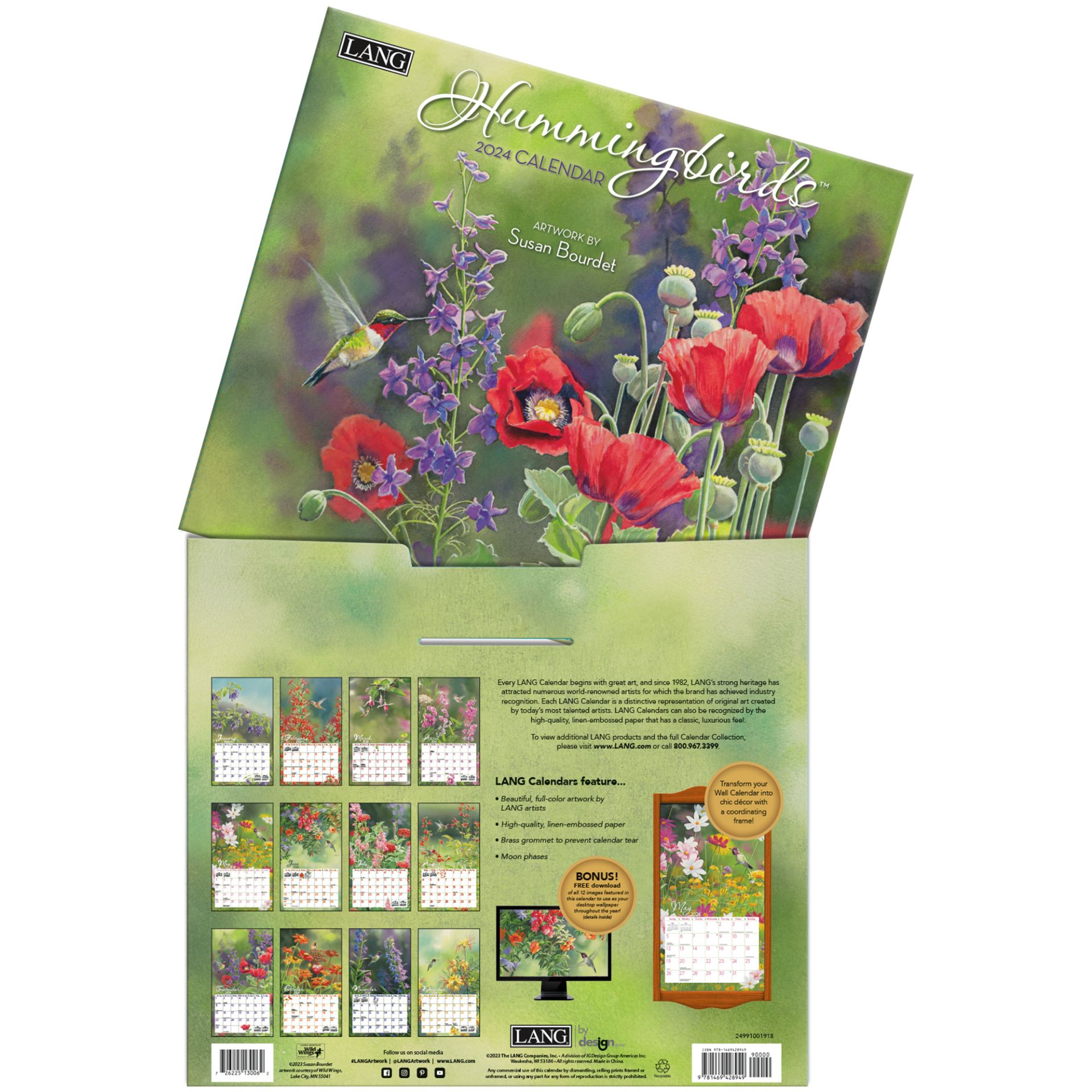 Lang Wall Calendar 2024 Hummingbirds Nextra Dianella