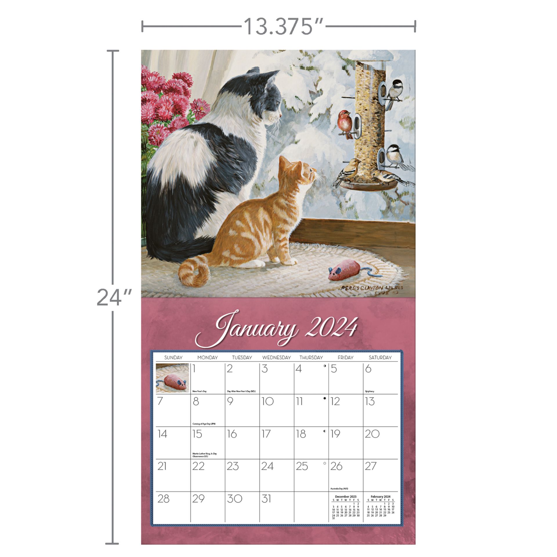 Lang Wall Calendar 2024 Love of Cats | Nextra Dianella