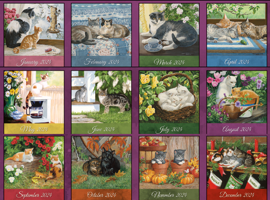 Lang Wall Calendar 2024 Love of Cats Nextra Dianella