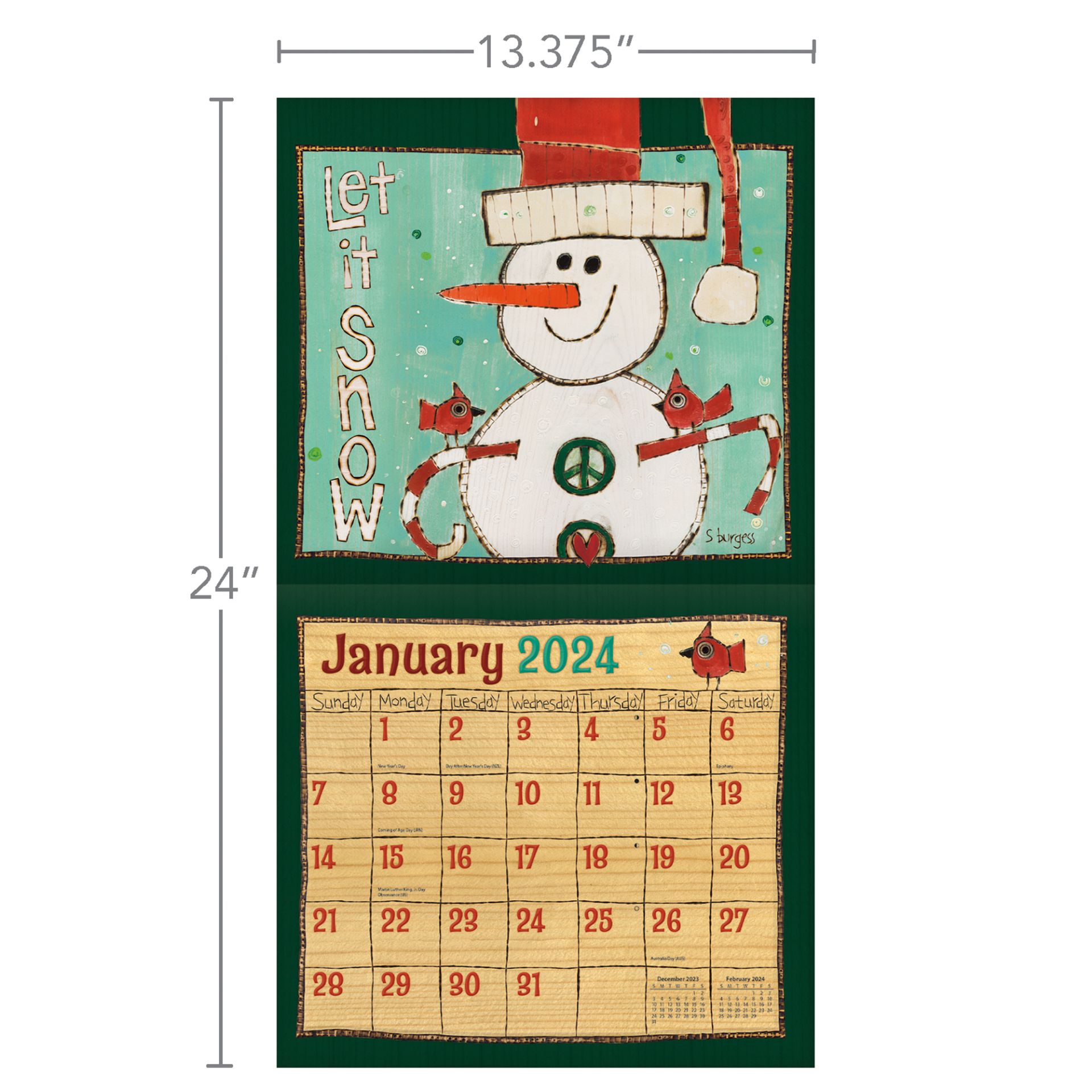 Lang Wall Calendar 2024 Painted Peace Nextra Dianella   0032416 Lang Wall Calendar 2024 Painted Peace 