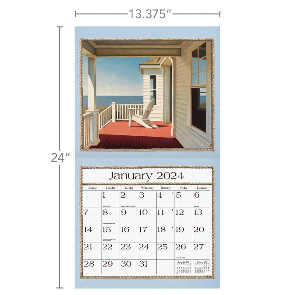 Lang Wall Calendar 2024 Seaside Nextra Dianella