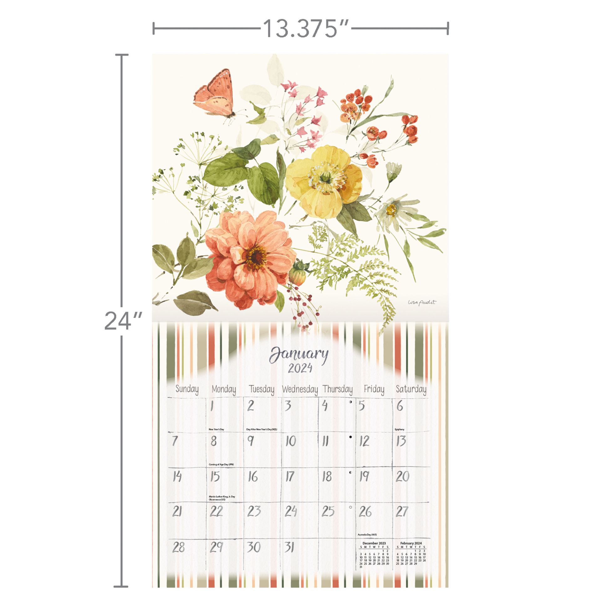 Lang Wall Calendar 2024 Watercolor Seasons | Nextra Dianella