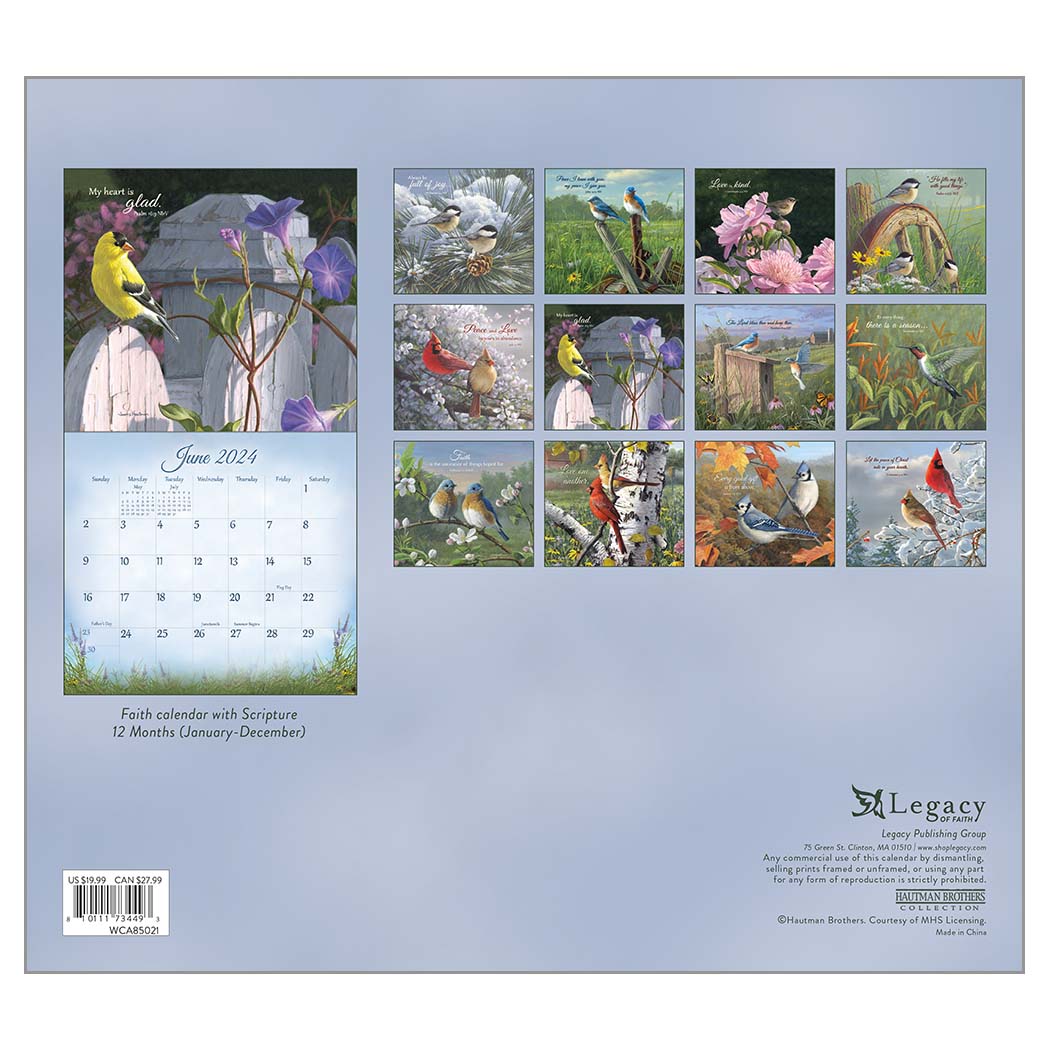Legacy Wall Calendar 2024 Songbirds of Faith Nextra Dianella